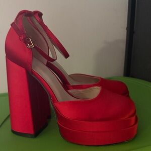 Elegant Red Platform Heels
